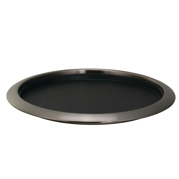 Tray with Removable Insert, 12" Round, Stainless Steel, Dark Tungsten